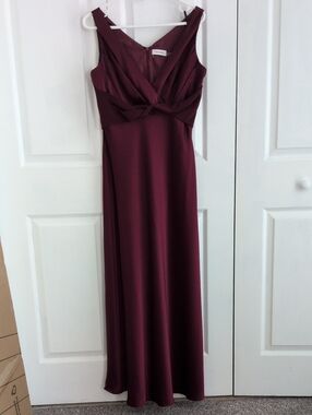 Calvin Klein Wine Twist-Front Maxi Dress